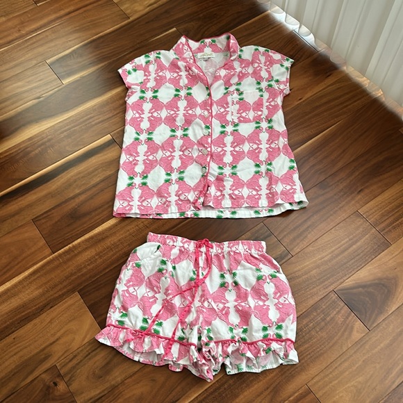 JAYES STUDIO INTIMATES TWO PIECE SET PINK ELEPHANT 🐘 AND 🌴 BOTH SIZE XSMALL - Picture 2 of 11
